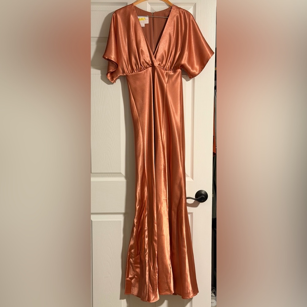 Birdy Grey Satin Dress in Copper